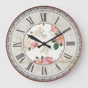 Reloj Redondo Grande Patrón floral