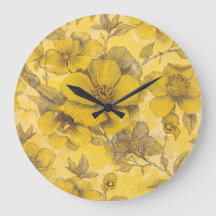 Patrón floral botánico amarillo vintage