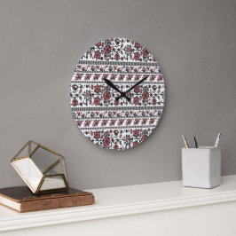 Reloj Redondo Grande Patrón floral botánico Cottagecore