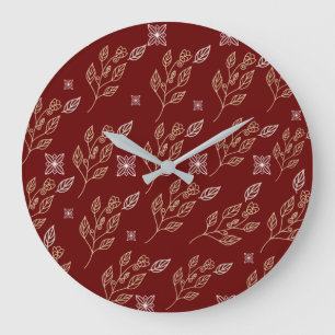 Reloj Redondo Grande Patrón floral dorado