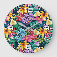 Patrón floral exótico pintado a mano-23001
