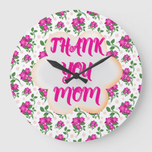 Reloj Redondo Grande Patrón floral personalizado y personalizado