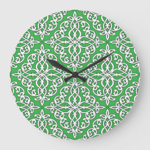 Reloj Redondo Grande Patrón fundamental, diseño étnico sin fisuras.