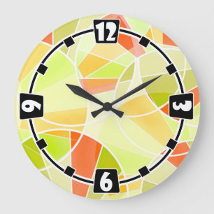 Reloj Redondo Grande Patrón geométrico abstracto