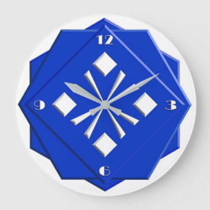 Reloj Redondo Grande Patrón geométrico azul zafiro Art Deco