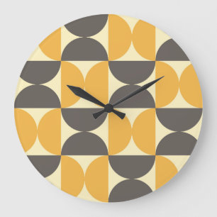Reloj Redondo Grande Patrón geométrico de estilo moderno de mediados de