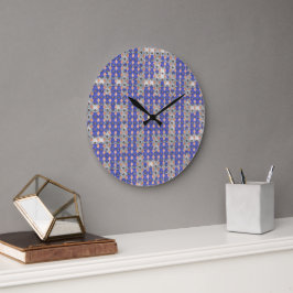 Reloj Redondo Grande Patrón geométrico de mosaico en celosía azur 1297