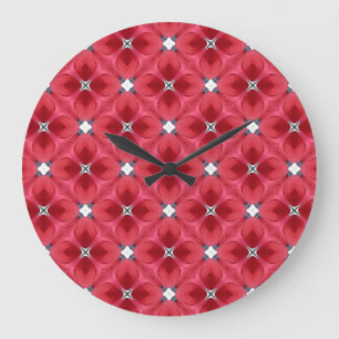 Reloj Redondo Grande Patrón geométrico del diamante rosa roja