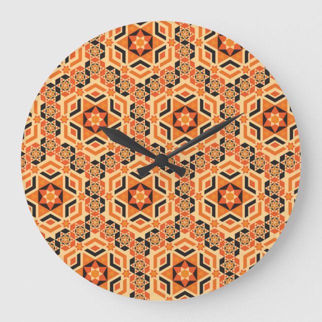 Reloj Redondo Grande Patrón geométrico italiano del suelo, mosaico vint (Anverso)