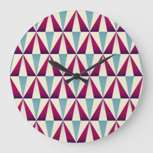 Reloj Redondo Grande Patrón geométrico sin soldadura de triángulo de ép