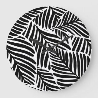 Reloj Redondo Grande Patrón geométrico sin soldadura monocromo de jungl