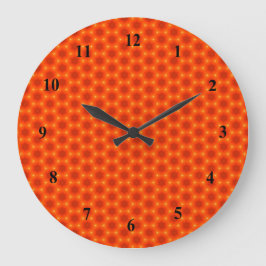 Reloj Redondo Grande Patrón hexágono de Honeycomb Naranja dorado