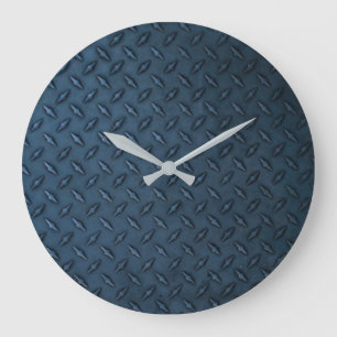 Reloj Redondo Grande patrón industrial de textura de hojas metalizado d