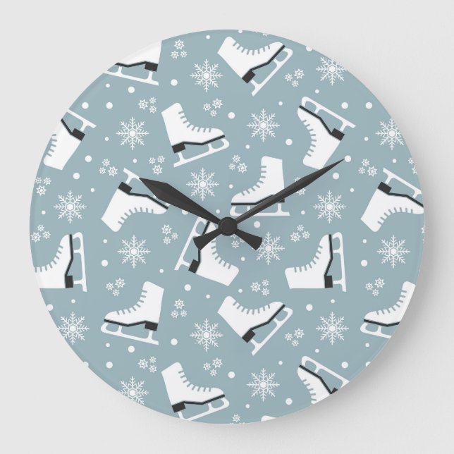 Reloj Redondo Grande Patrón invernal con patines de hielo (Anverso)