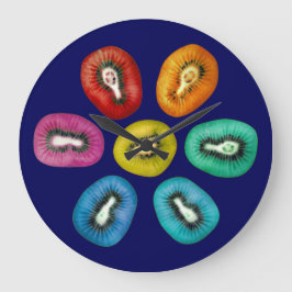Reloj Redondo Grande Patrón Kiwi Multicolor