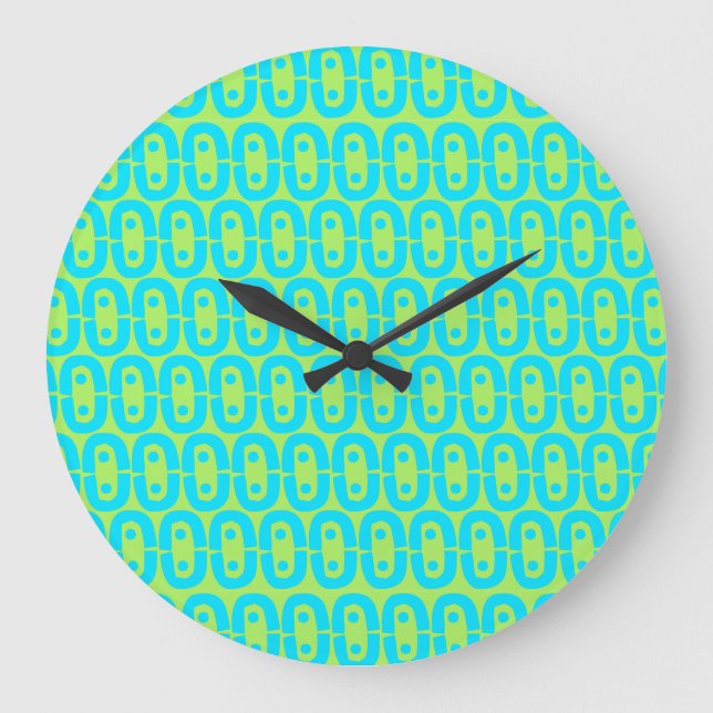 Reloj Redondo Grande patrón moderno colorido (Anverso)