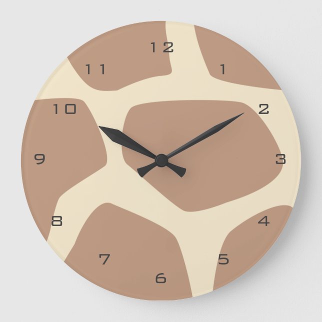 Reloj Redondo Grande Patrón moderno de jirafa (Anverso)