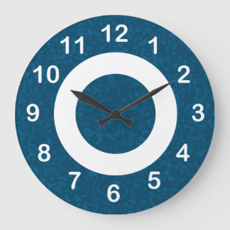 Reloj Redondo Grande Patrón oceánico de remolque azul