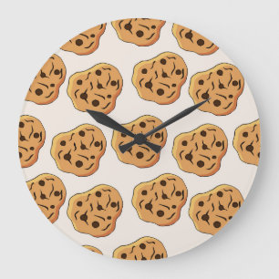 Reloj Redondo Grande Patrón Personalizado de cookies dibujadas a mano