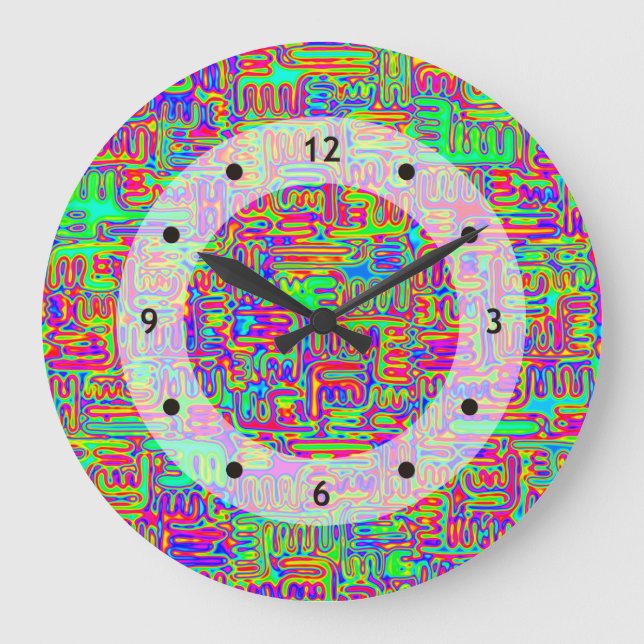Reloj Redondo Grande Patrón Pintado A Mano Y Digitalmente Art. 42 (Anverso)