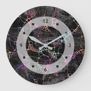 Reloj Redondo Grande Patrón Pintado A Mano Y Digitalmente Art. 44