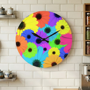 Reloj Redondo Grande Patrón psicodélico colorido margoleño