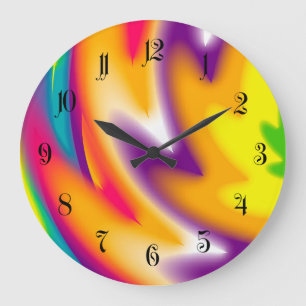 Reloj Redondo Grande Patrón radial colorido