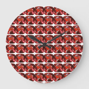 Reloj Redondo Grande Patrón rojo