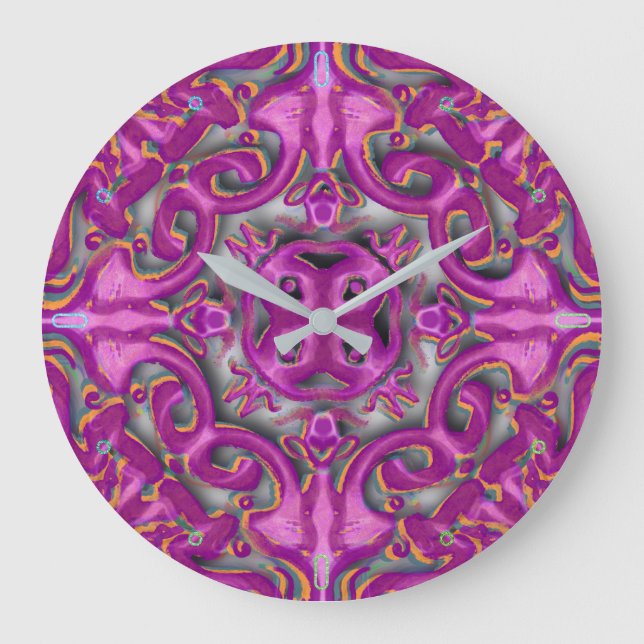 Reloj Redondo Grande Patrón simétrico (como azulejos) (Anverso)