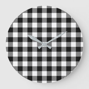 Reloj Redondo Grande Patrón Simple de Cuadro Búfalo Monocromo