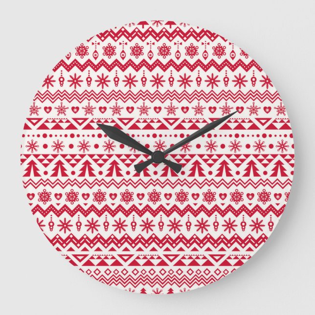 Reloj Redondo Grande Patrón sin fisuras de los Navidades festivos. (Anverso)