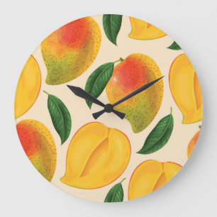Reloj Redondo Grande Patrón sin foco de fruta de mango
