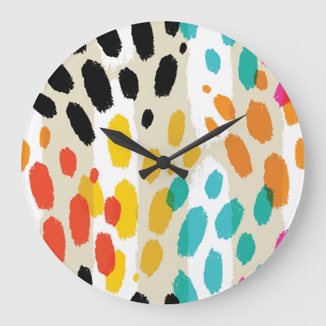 Reloj Redondo Grande Patrón sin foco de la impresión de animales (Anverso)