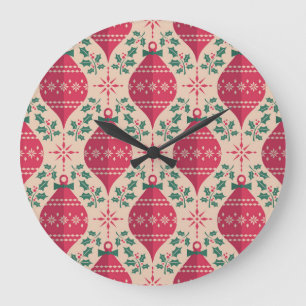 Reloj Redondo Grande Patrón sin inconvenientes de Navidades de estilo v