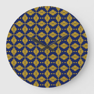 Reloj Redondo Grande Patrón Sin Marea Con Estilo Geométrico Abstracto.