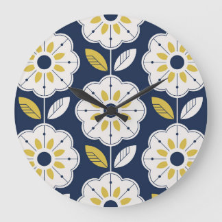 Reloj Redondo Grande Patrón sin problemas de color Floral estilo escand