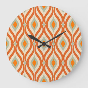 Reloj Redondo Grande Patrón sin problemas de estilo Retro Sixties