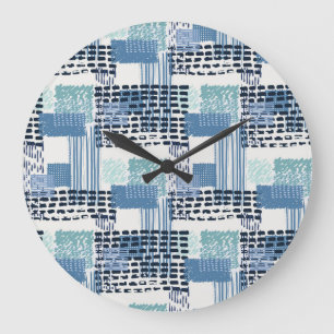 Reloj Redondo Grande Patrón sin soldadura Retro Memphis Doodle