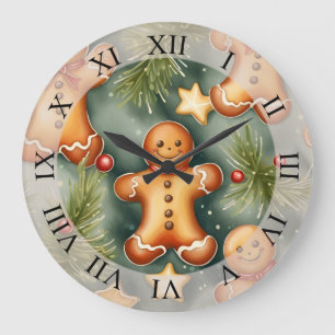 Reloj Redondo Grande Patrón sonriente de los Navidades de los hombres d