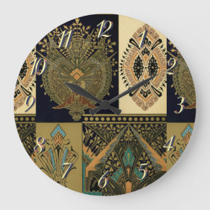 Reloj Redondo Grande Patrón textil Art Nouveau Christopher dresser