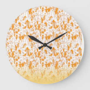 Reloj Redondo Grande Patrón textil con un vibrante naranja y gol