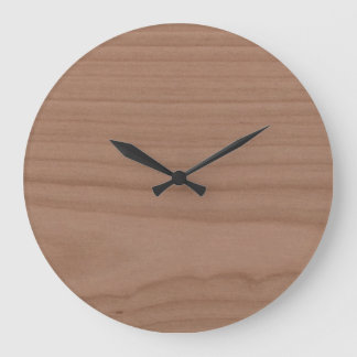 Reloj Redondo Grande Patrón textil de madera clara Madera de cerezo