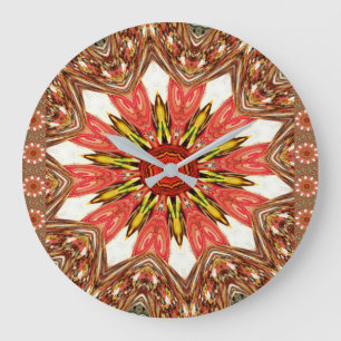 Reloj Redondo Grande Patrón tradicional africano asiático con bordes ma