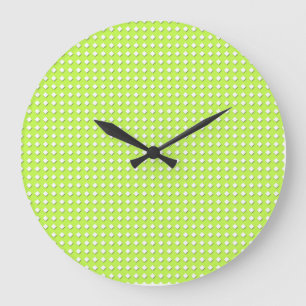 Reloj Redondo Grande Patrón Verde Lima Brillante Chartreuse - Diamantes