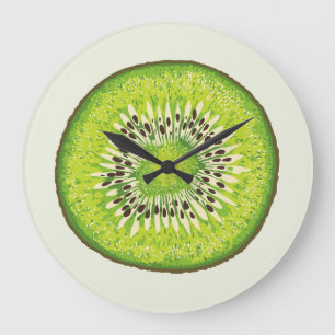 Reloj Redondo Grande Patrón vintage de kiwi.
