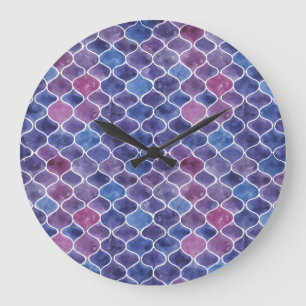 Reloj Redondo Grande Patrón violento de color de agua sin foco