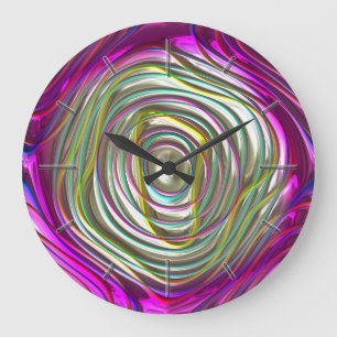 Reloj Redondo Grande Patrones abstractos 53A-B Opciones Bloques de pare