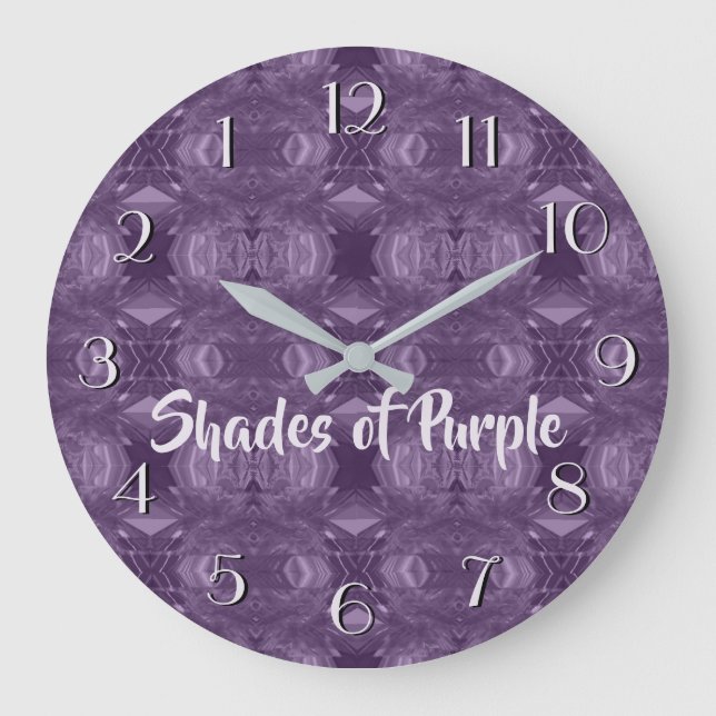 Reloj Redondo Grande Patterns in Purples Backward Clock (Anverso)
