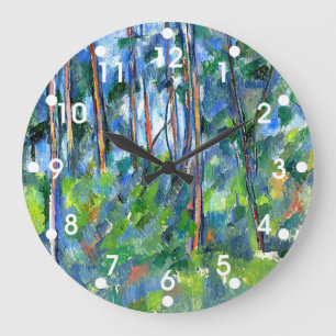 Reloj Redondo Grande Paul Cezanne: En el bosque, pintura de Cezanne