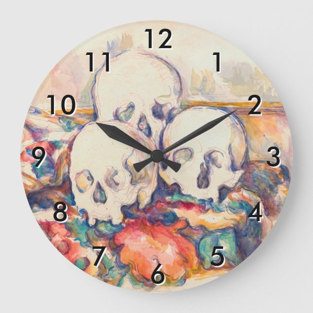Reloj Redondo Grande Paul Cezanne - La acuarela de los tres cráneos (Anverso)